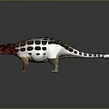Colorful Dinosaur Model With Spiked Body Green Red Brown Textured Surface