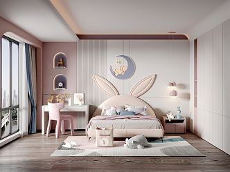 Modern Children's Room Girls Room 3d model