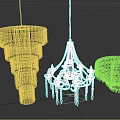 Stylish Crystal Chandeliers with Columnar Beaded Design Classic Pendant and Round Ceiling Styles
