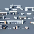 Various Modern Entrance Gate Design Models With Different Architectural Styles 3d model