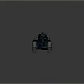 Dark Green Military Tank Vehicle Featuring Tracks Turret And Red Emblem Design
