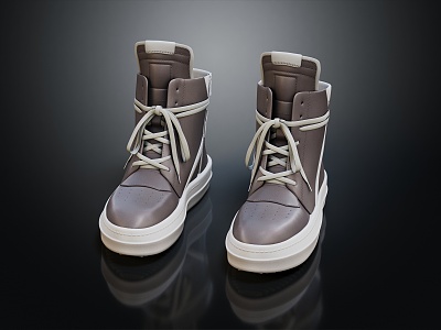 Modern Boots Medium Boots Leather Boots 3d model