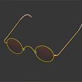 Trendy Gold Frame Sunglasses With Red Lenses For Fashion Accessory Look