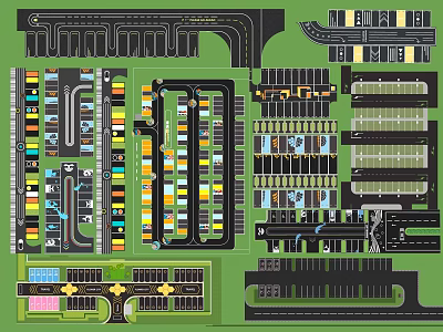 Ecological Parking Lot Design With Greenery Solar Lighting And Rainwater Management 3d model
