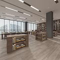 modern library 3d model