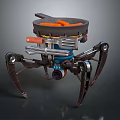Spider Shaped Multi Functional Household Supplies With Orange Components And Mechanical Legs