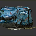 Vibrant Blue Travel Duffel Bag With Colorful Prints And Black Straps For Daily Use