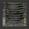 Rustic Stone Staircase With Moss Covered Steps And Stone Side Walls