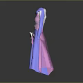 Long Sleeved Purple And Pink Dress With White Bow Detail
