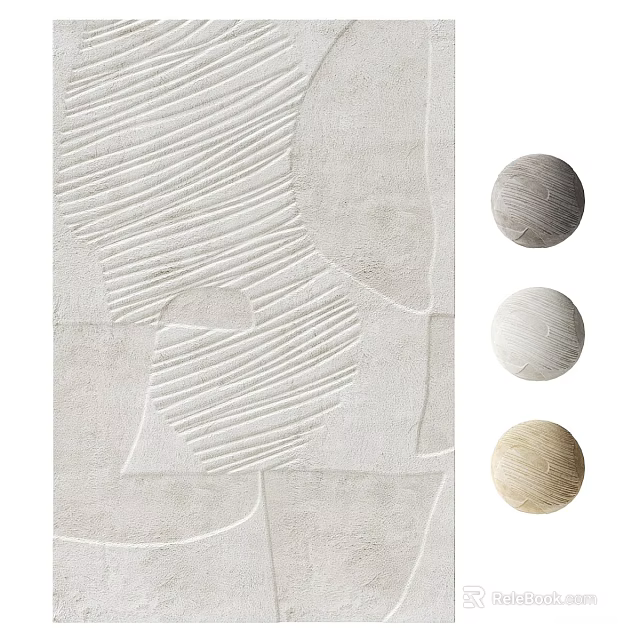 Square Rug With Modern Geometric Texture Design And Neutral Color Options 3d model 