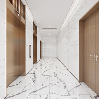 modern elevator hall elevator aisle corridor public area unit office building elevator decoration 3d model