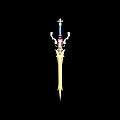 Ornate Fantasy Sword With Golden Blade Purple Blue Accents Intricate Hilt And Elaborate Details