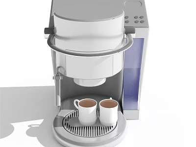 Modern Kitchen Appliance Coffee Machine With Double Cups And Stylish Design 3d model