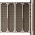 Modern Wardrobe With Mesh Panel Doors And Metal Frame Design For Storage 3d model
