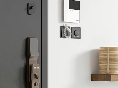 Switch Panel And Intercom In Modern Home Interior With Door Lock 3d model