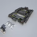 Ancient Chinese Architecture Model Featuring Traditional Courtyard And Flying Eaves Roof Structures