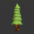 Green Layered Leaves Christmas Tree Shaped Decorative Household Decoration With Wooden Base