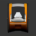 Futuristic Spherical Vehicle with Transparent Shell Orange Frame and Two Seats