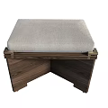 Elegant Contemporary Wooden Stool Featuring Gray Cushion And Sturdy Structure