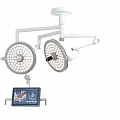 Medical Surgical Lamp With Double Head Adjustable Arm And Display Screen