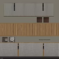 Modern Bed Background Wall Design With Wooden Fabric Panels Built In Cabinets And LED Lighting