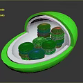 Bacteria Eukaryotic cell Cross section Cell structure Cell tissue Anatomical organ 3d model
