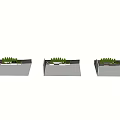 Modern Outdoor Flower Bed And Planter Landscape Design With Green Trees And Lighting