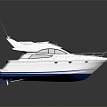 Modern Yacht Sailing by Speedboat 3d model