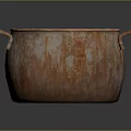 Rustic Terracotta Garden Decor Pot With Dual Handles And Weathered Rustic Finish