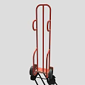 Red Hand Truck With Sturdy Wheels And Loading Platform For Transport Use 3d model