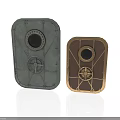 Industrial Equipment Metal Panels Gray And Golden With Circular Windows And Handles