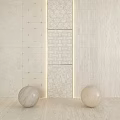 Modern Wall Components Featuring Geometric Patterns And Beige Textured Surfaces For Interior Design 3d model