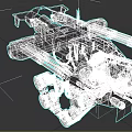Sci-fi Tank Armed Tracked Vehicle Combat Mechanical Vehicle 3d model