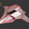 Futuristic Geometric Concept Aircraft With Metallic Surface And Blue Accent Lights