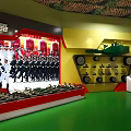 Traditional Cultural Center Exhibition Displaying Ancient Weapons With Wooden Racks And Carved Walls