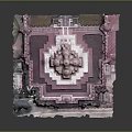 Symmetrical Grand Architectural Model With Central Dome Square Stone Base And Landscaped Surroundings