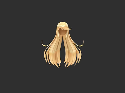 Elegant Anime Style Female Model With Long Golden Hair Back View 3d model