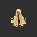 Elegant Anime Style Female Model With Long Golden Hair Back View