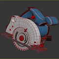Professional Blue And White Circular Saw With Sharp Blade And Ergonomic Handle 3d model