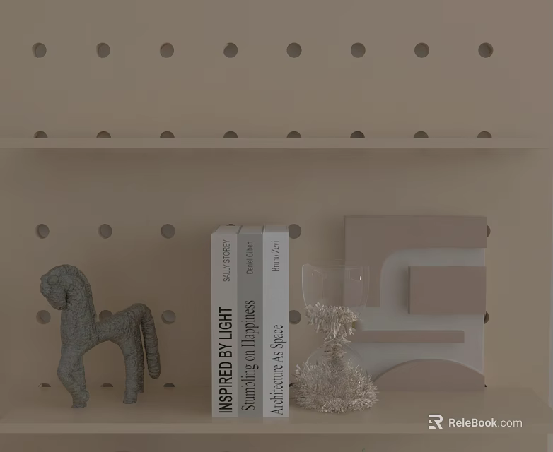 Minimalist Hinged Door In Beige Color With Simple Design For Home Interiors 3d model 