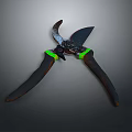 Practical Pruning Shears With Black Handles Green Accents And Sharp Metal Blades