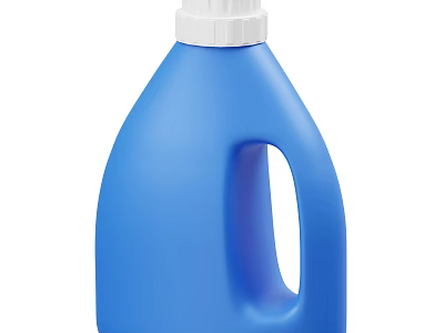 Blue Laundry Detergent Bottle With White Cap And Handle For Home Cleaning 3d model