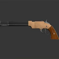Highly Detailed 3D Rendered Revolver With Wooden Grip And Shiny Metal Barrel