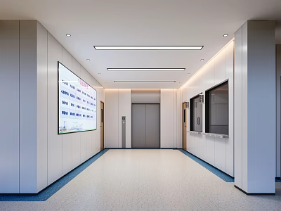 modern elevator hall hospital elevator 3d model
