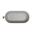 Modern Sleek Gray Freestanding Bathtub With Chrome Faucet And Design