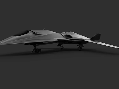Modern Stealth Fighter Jet With Aerodynamic Design 3D Rendering Landing Gear Extended 3d model