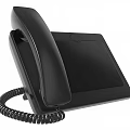 Black Fixed Telephone With Handset Coiled Cord Square Base And Display Screen Design 3d model