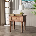 Wooden Bedside Table With Drawer Lamp Books And Decorative Items In Modern Bedroom