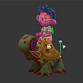Modern game character turtle boy 3d model