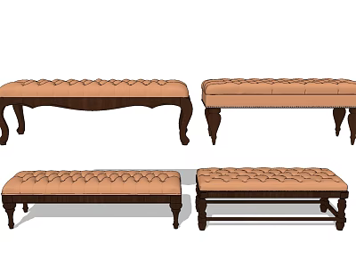 American Bed End Stool 3d model